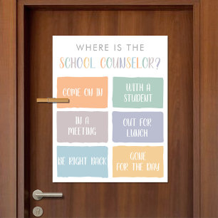 Affiche Où se trouve le panneau de porte du bureau du cons