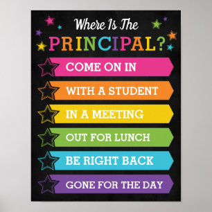 Affiche Où se trouve le panneau de porte du bureau princip