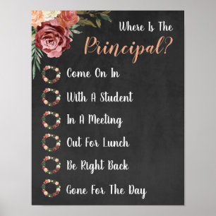 Affiche Où se trouve le panneau de porte du bureau princip