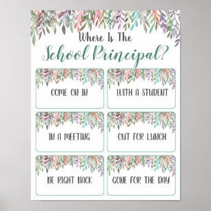 Affiche Où se trouve le panneau de porte du bureau princip