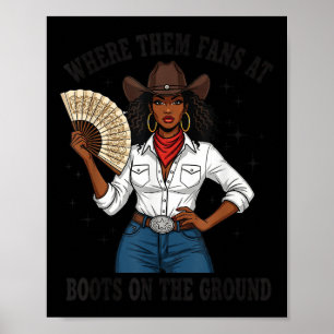 Affiche Où sont ces fans de bottes de cowgirl noires sur l