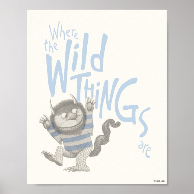 Affiche Où sont les monstres Citation - Bleu (Devant)