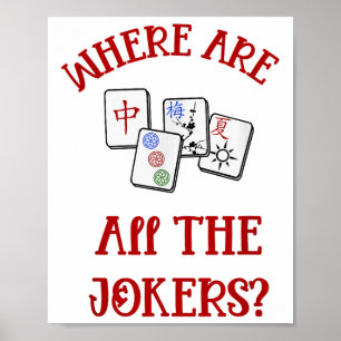 Affiche Où Sont Tous Les Jokers Drôle Mahjong