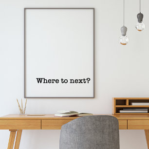 Affiche Où suivre   Devis de voyage minimaliste de typogra