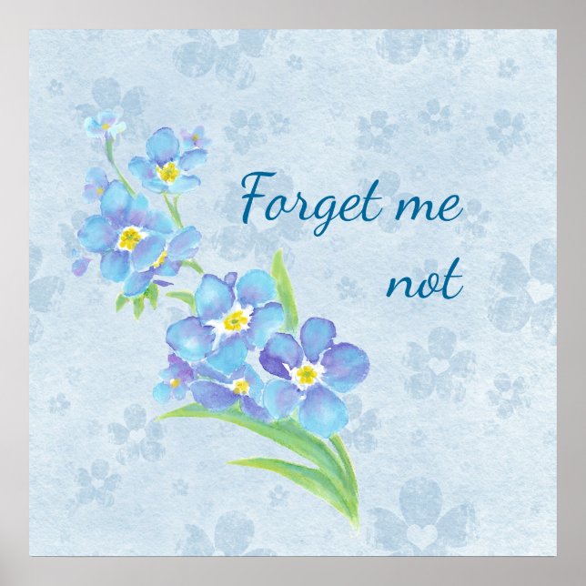 Affiche Oubliez-moi pas Custom Watercolor Garden Flower (Devant)
