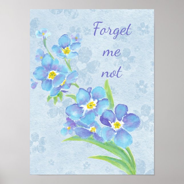 Affiche Oubliez-moi pas Custom Watercolor Garden Flower Po (Devant)