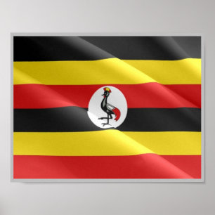 Affiche Ouganda - Drapeau d'agitation -