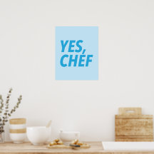 Oui, Chef Blue Art Print
