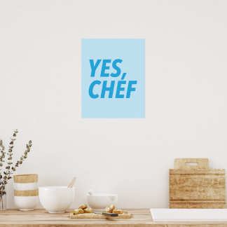 Affiche Oui, Chef Blue Art Print