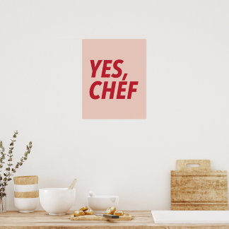 Affiche Oui, Chef Red Art Print