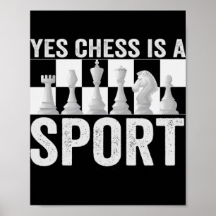 Affiche Oui Échecs est un sport amusant Amateurs d'échecs
