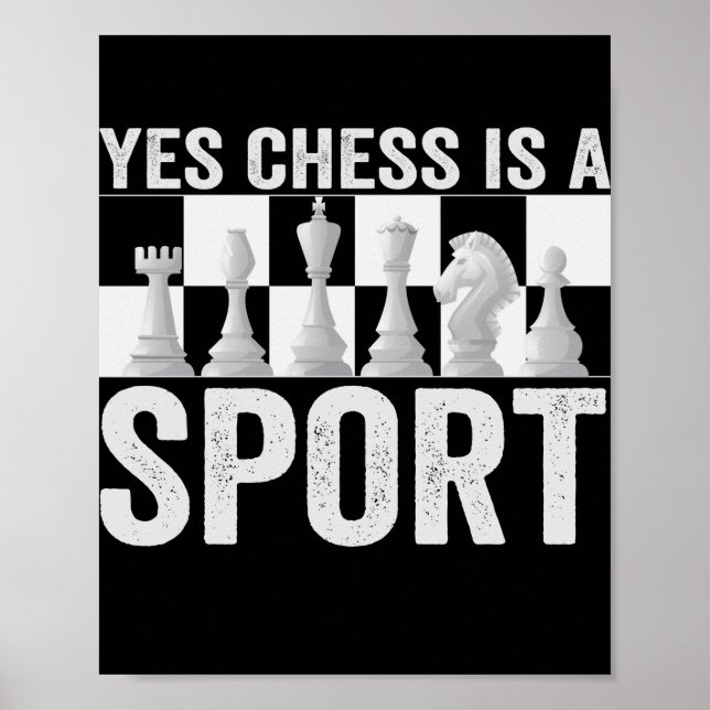 Affiche Oui Échecs est un sport amusant Amateurs d'échecs  (Devant)