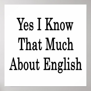 Affiche Oui je sais que beaucoup au sujet de l'anglais