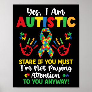 Affiche Oui je suis autiste Sensibilisation à l'autisme En