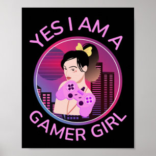 AFFICHE OUI JE SUIS UNE FILLE JOUEUSE