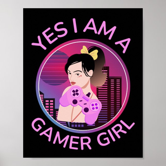 AFFICHE OUI JE SUIS UNE FILLE JOUEUSE (Devant)