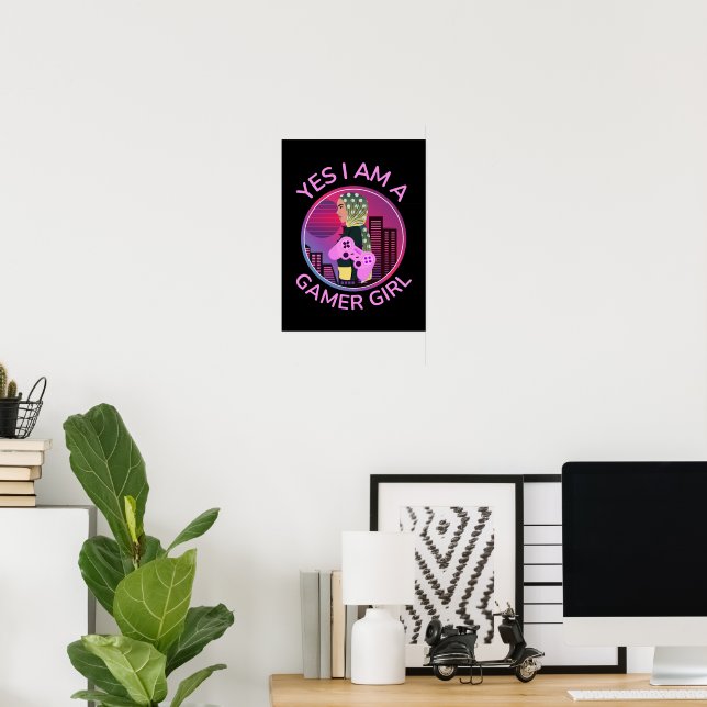 AFFICHE OUI JE SUIS UNE FILLE JOUEUSE (Bureau à domicile)