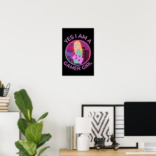 AFFICHE OUI JE SUIS UNE FILLE JOUEUSE