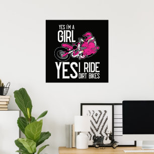 Affiche Oui je suis une fille oui je conduis un vélo tout