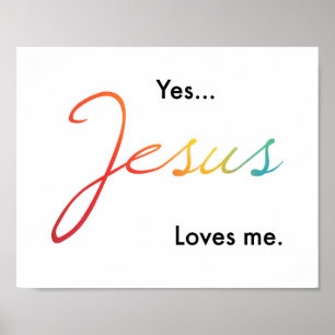 Affiche Oui Jésus m'aime