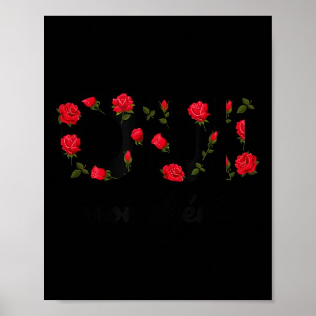 Affiche Oui Mon Cheri Cool French Expression Quotes Graphi (Devant)