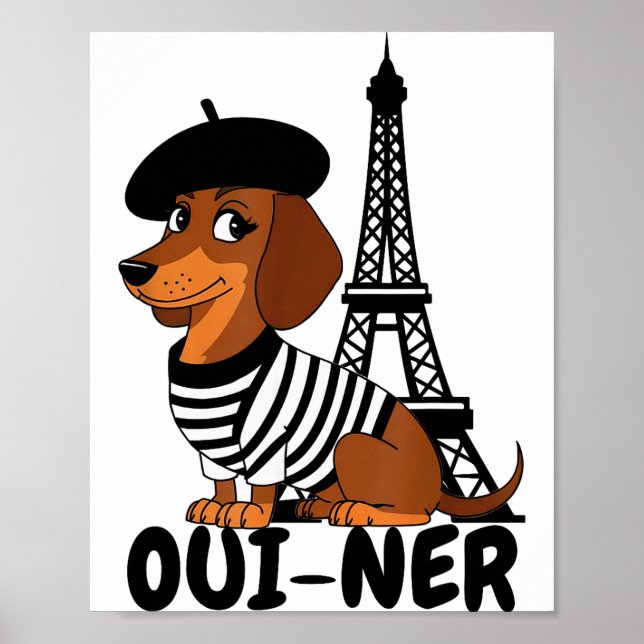 Affiche Oui-ner Dog Funny Dachshund Wiener Sausage Ween Do (Devant)