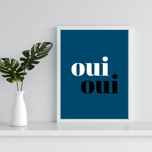 Affiche oui oui Moderne Typographie simple salle de bain P