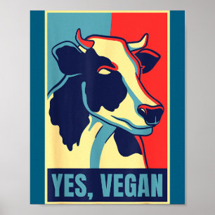 Affiche Oui végane vache Obama espoir style à base de plan