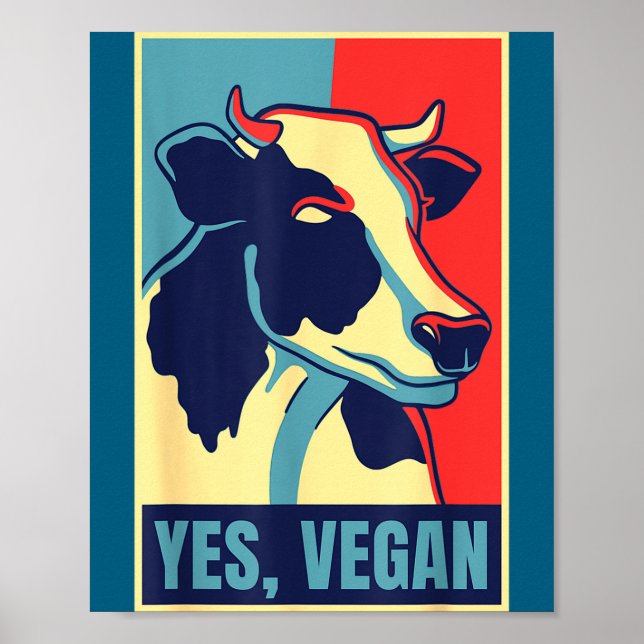 Affiche Oui végane vache Obama espoir style à base de plan (Devant)
