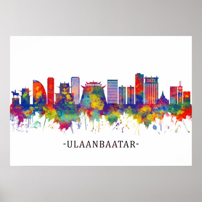 Affiche Oulan-Bator Mongolie Skyline (Devant)
