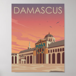 Affiche Oummayad Mosquée Damas Lieu de voyage célèbre