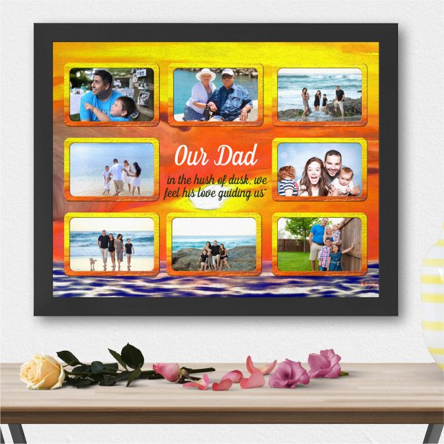 Affiche Our Dad Sunset 2443 Family Photo Collage Art Print (Créateur téléchargé)