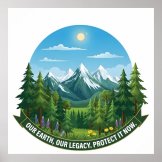 Affiche Our Earth & Legacy Nature Landscape Eco Awareness