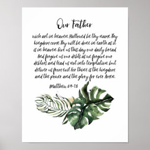 Affiche Our Father Lords Prayer, Scripture Art