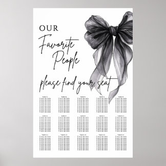 Affiche Our Favorite People Bow Wedding Seating Chart