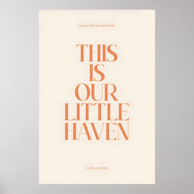 Affiche Our Little Haven Typography Print, Orange Serif on (Devant)
