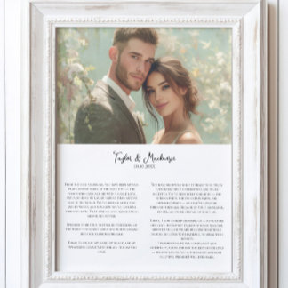 Affiche Our Wedding Vows and Photo personalized Minimalist
