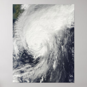 Affiche Ouragan Melor approchant le Japon