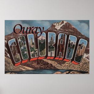 Affiche Ouray, lettre ScenesOuray, Co de ColoradoLarge