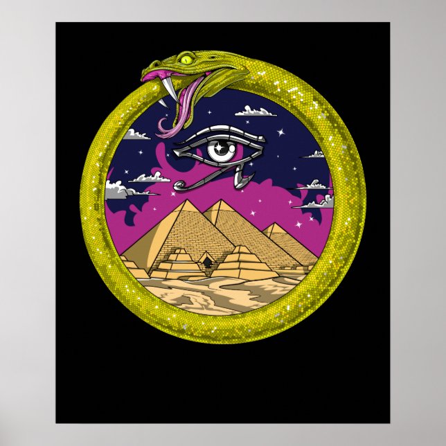 Affiche Ouroboros Ancient Egyptian Pyramids (Devant)