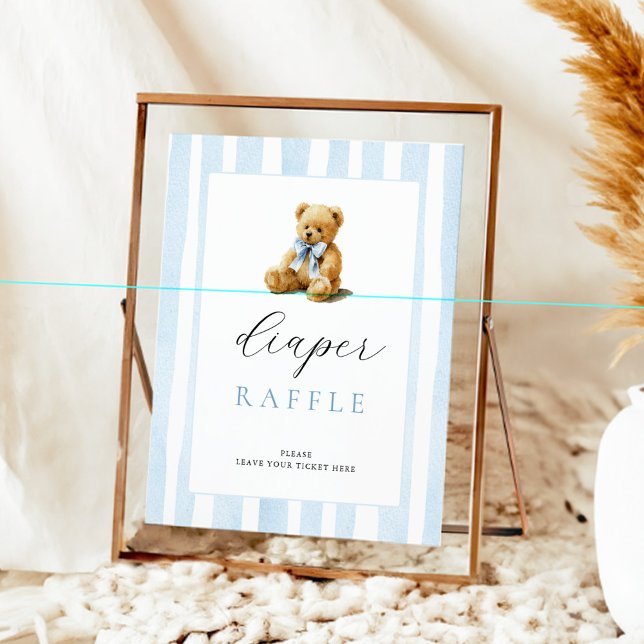 Affiche Ours à rayures bleues Baby Shower Jeu de Lancer de (Créateur téléchargé)