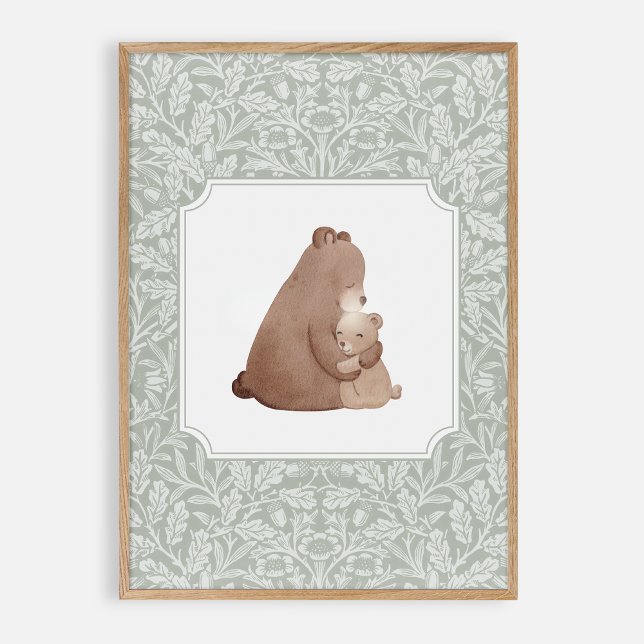 Affiche Ours aquarelle, pépinière vintage (Créateur téléchargé)