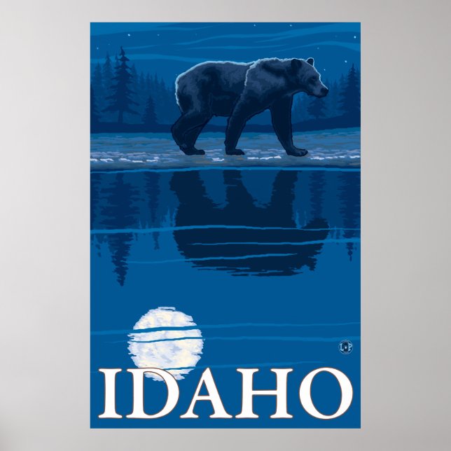 Affiche Ours au clair de lune - Idaho (Devant)
