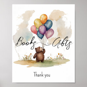 Affiche Ours Baby showers neutres de genre Livres et cadea