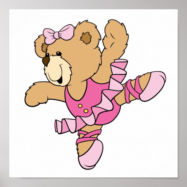 Affiche Ours Ballerina mignon (Devant)