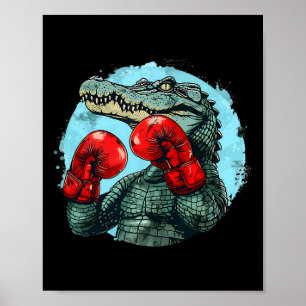 Affiche Ours boxeur avec gants de boxe Kickboxing Drôle Bo