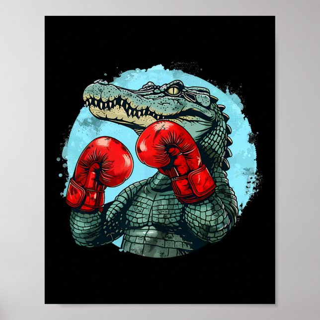 Affiche Ours boxeur avec gants de boxe Kickboxing Drôle Bo (Devant)