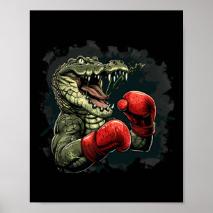 Affiche Ours boxeur avec gants de boxe Kickboxing Drôle Bo