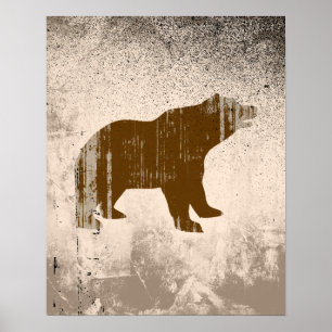 Affiche OURS BROWN affligé