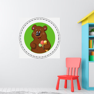 Affiche Ours Brown Avec Crème Glaciaire